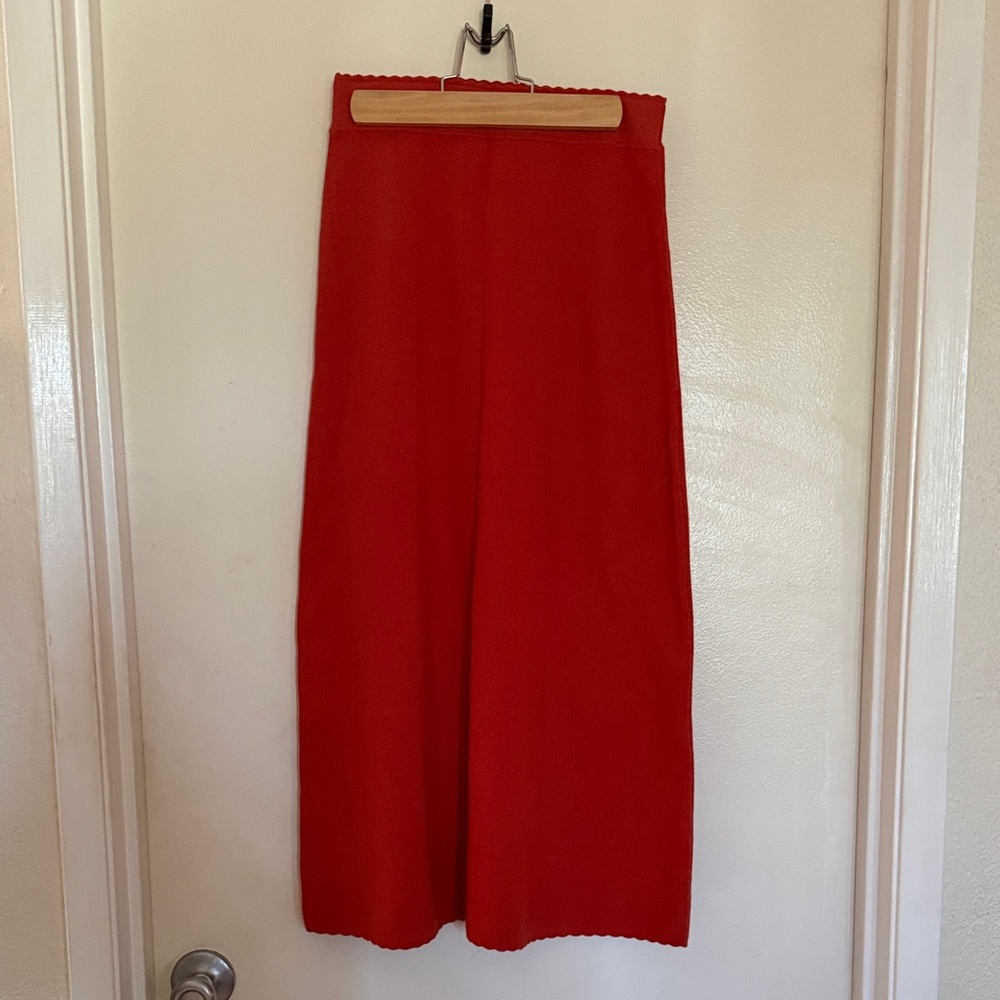 Sezane Red Maxi Skirt
